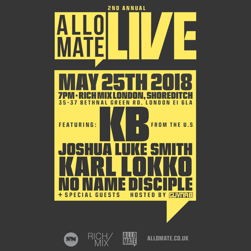 Rapper KB To Headline London's Allo Mate Live 2018