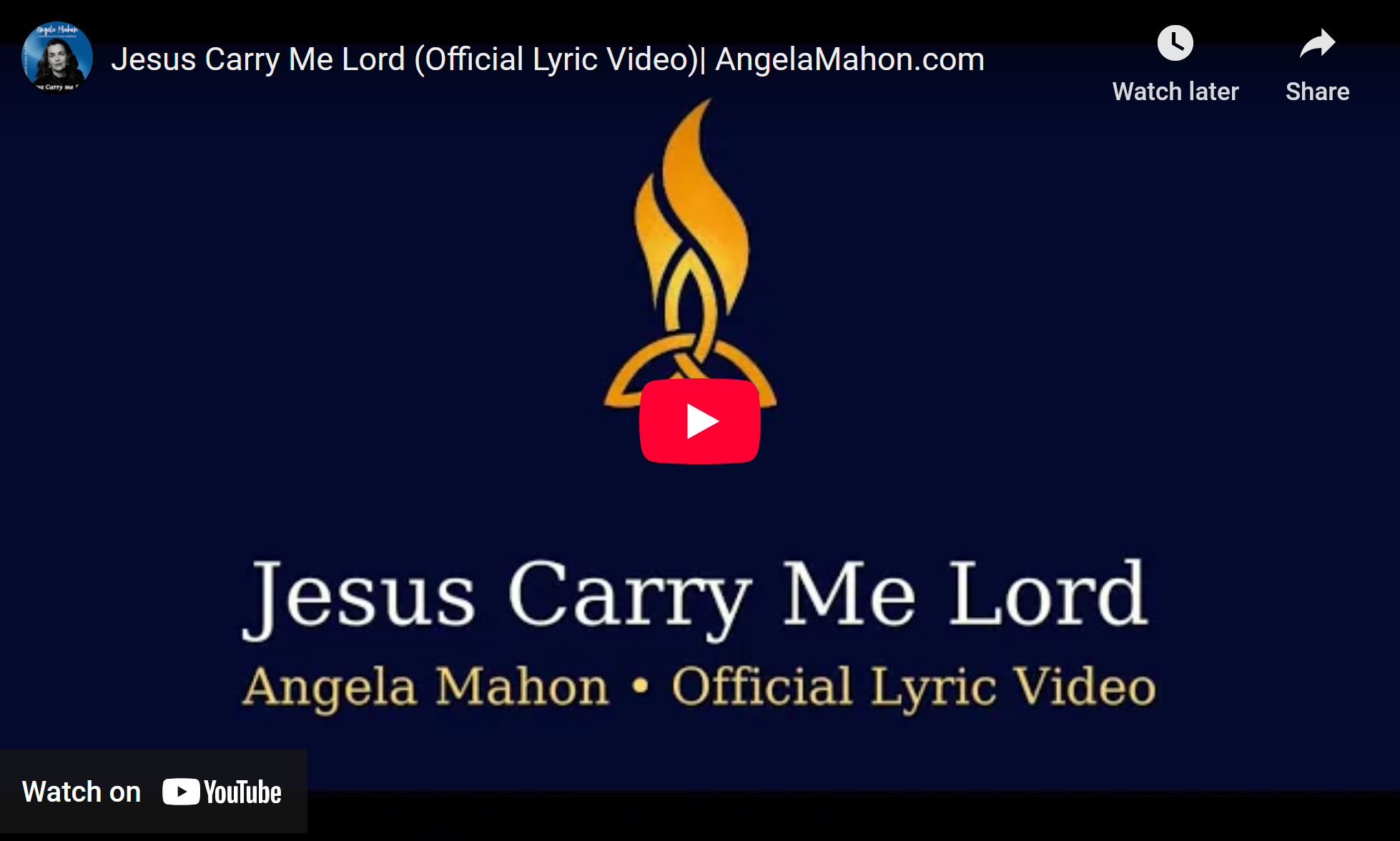 Angela Mahon - Jesus Carry Me Lord