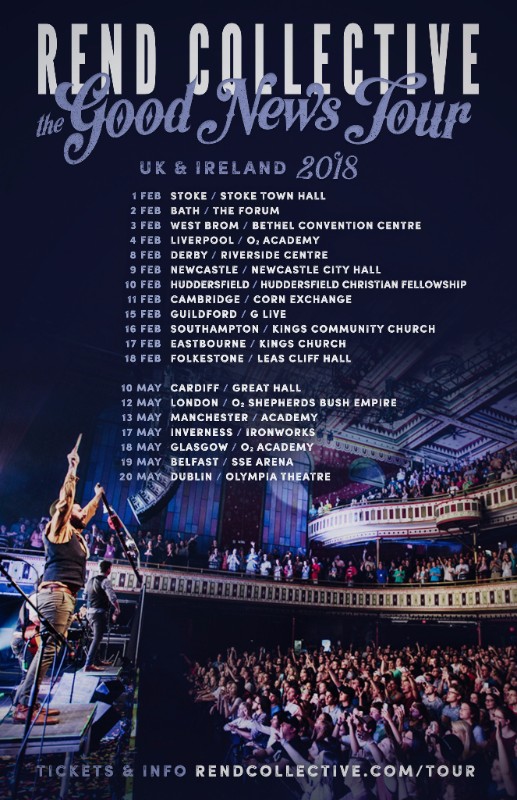 Rend Collective Unveil New Song In Response To Manchester Attack & Announce Major UK Tour