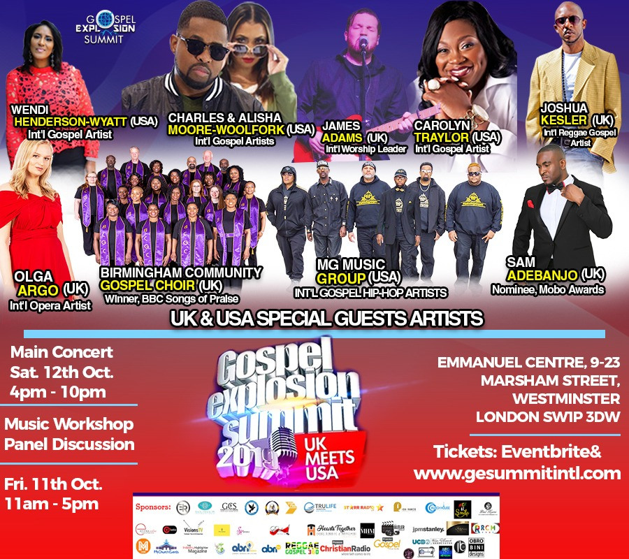 UK & USA Artists Converge on London for Gospel Explosion Summit 2019